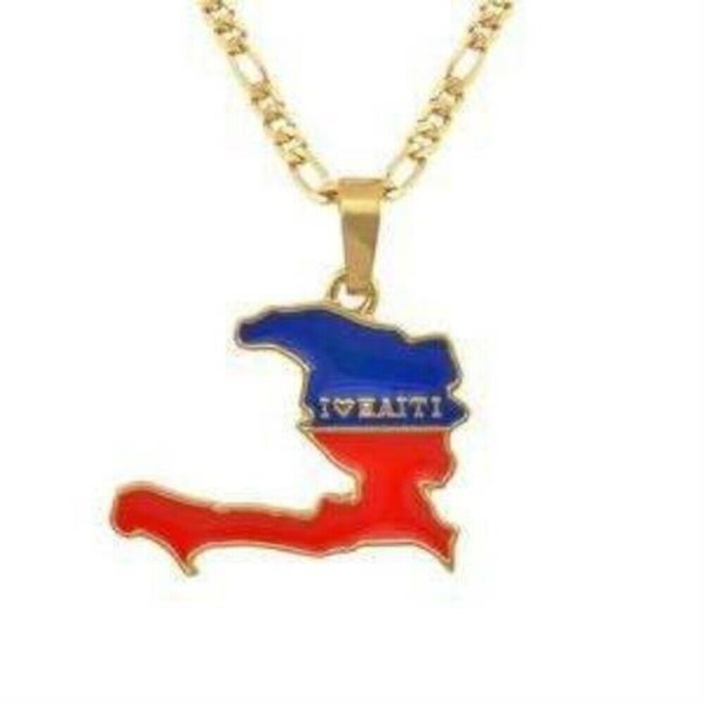 Haiti 24k gold plated necklace set, his and hers haiti necklace, - Picture 5 of 5